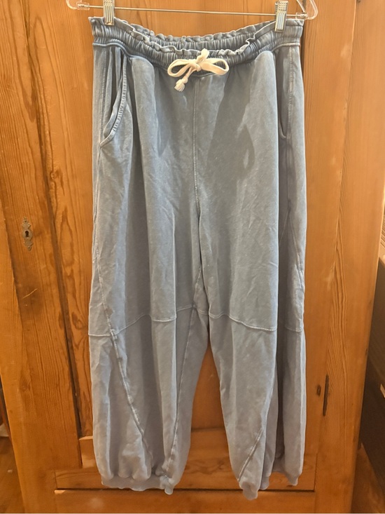 aerie Pants - aerie Light Blue Elastic Waist Barrel Leg Oversized Joggers/Sweatpants sz Sm